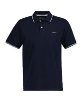GANT Men's Tipping Ss Pique Rugger Polo Shirt, Evening Blue, 3XL